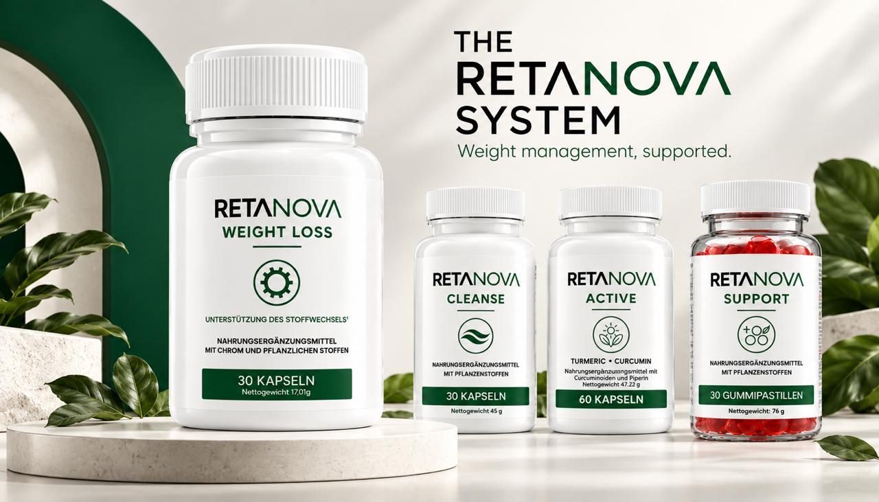 The RETANOVA System: Weight Loss, Cleanse, Active and Support bottles
